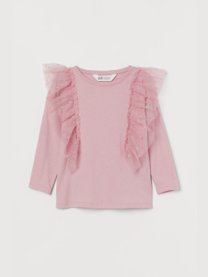 Tulle-ruffle Top