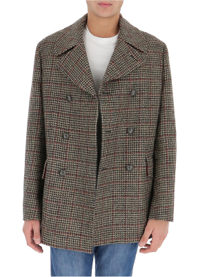 Etro Check Pattern Double Breasted Jacket