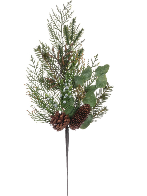 Sullivans Artificial Cedar, Juniper And Eucalyptus Spray 21"h Green