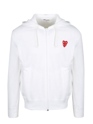 Comme Des Garçons Play Overlapping Heart Zip-up Hoodie