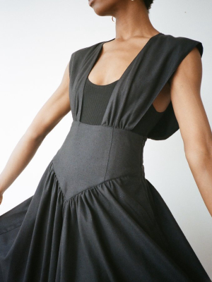Or Pinafore Dress In Black