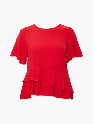 Plus Size Flounce-hem Top