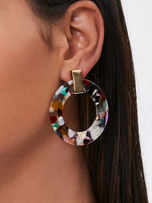 Resin Drop-hoop Earrings