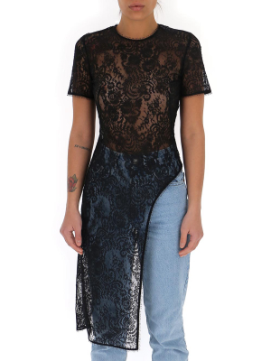 Alexander Mcqueen Asymmetric Lace Blouse