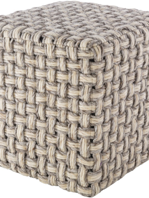 Cordoba Hand Woven Pouf In Camel