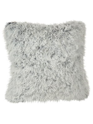 White Juneau Two-tone Faux Fur Throw Pillow (18") - Saro Lifestyle