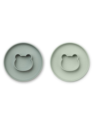 Dining . 2 Pack Of 2-in-1 Silicone Plate And Bowl - 2 Designs