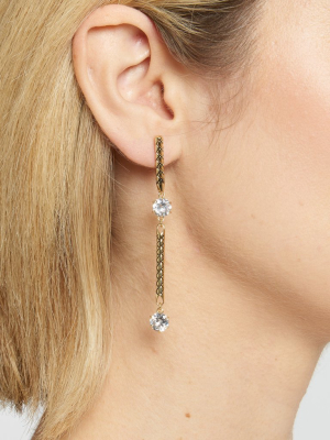 Sparkling Linear Drop Earrings