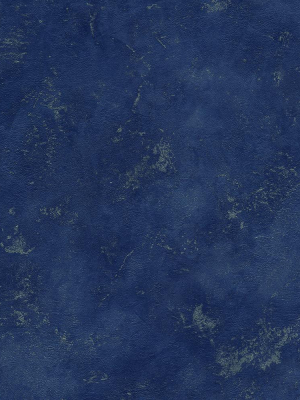 Textured Faux Metallic Concrete Wallpaper In Navy Blue By Walls Republic