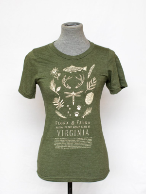 Virginia Flora & Fauna T-shirt - Heather Army