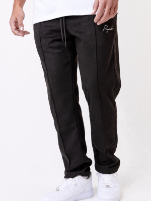 Suede Wide Pants Black