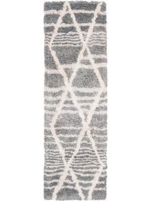 Casablanca Argyle Gray/ivory Runner Rug