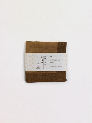 Japanese Handkerchief, Brown Seigaiha