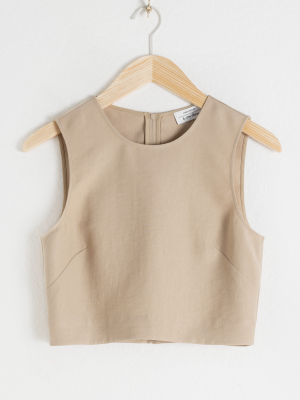 Cropped Lyocell Tank Top
