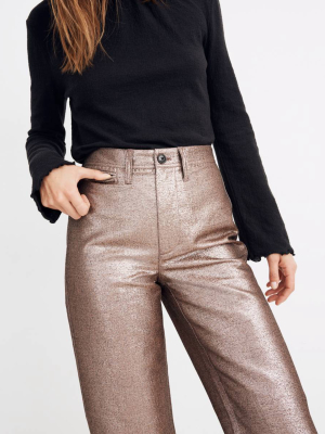 Slim Emmett Wide-leg Crop Pants In Metallic