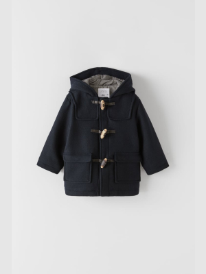 Cloth Duffel Coat With Toggles