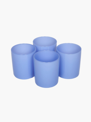 Opaque Bleuet Glass Cups - Set Of 4