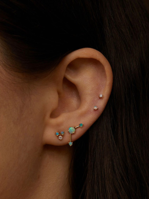 Tri-opal & Diamond Earrings