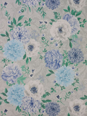 Duchess Garden Wallpaper In Multi Color Flower On Gray Background By Matthew Williamson