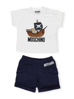 Moschino Kids Graphic Logo Printed Two-piece Set