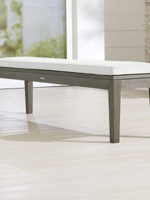 Regatta Grey Wash Dining Bench With White Sand Sunbrella ® Cushion