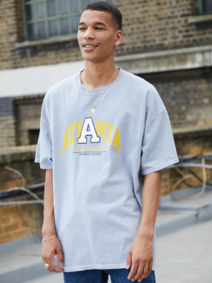 Uo Atlanta Applique Grey Tee