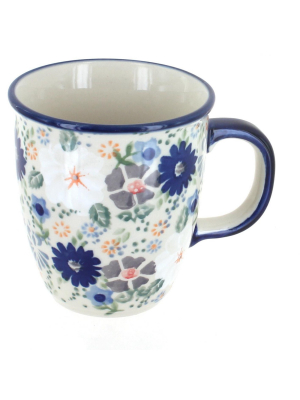 Blue Rose Polish Pottery Carnival Coffee Mug