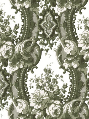 Dreamer Damask Wallpaper In Green From The Moonlight Collection By Brewster Home Fashions