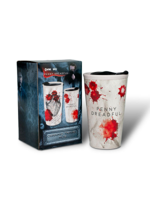 Surreal Entertainment Penny Dreadful Mugs | Penny Dreadful White Ceramic Blood Strain Travel Mug