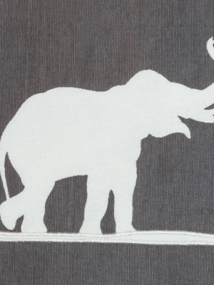 Charcoal/white Marching Elephants Throw Pillow (20"x20") - Rizzy Home