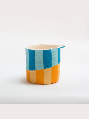 Closed Mondays Duo Stripe Bucket Basket