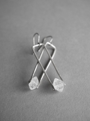 Herkimer Drop Earrings - Sterling Silver