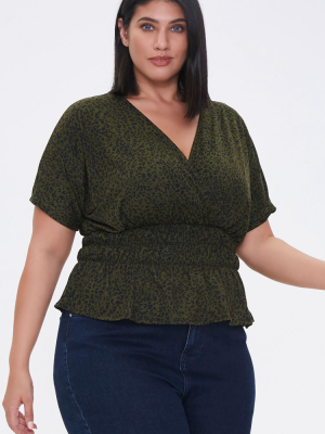 Plus Size Leopard Print Top