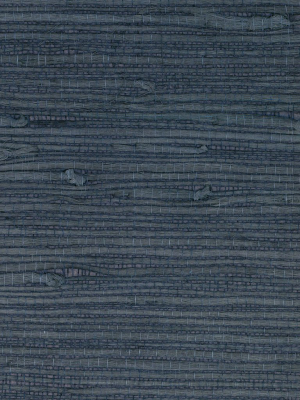 Jute Grasscloth Wallpaper In Aegean Blue From The Luxe Retreat Collection By Seabrook Wallcoverings