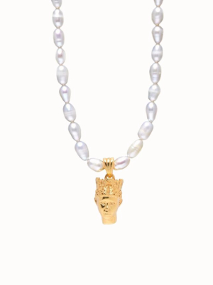 Tyche Pearl Necklace 45cm (18") In White/gold