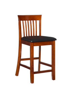 Triena Craftsman 24" Counter Height Barstool Hardwood/dark Cherry - Linon