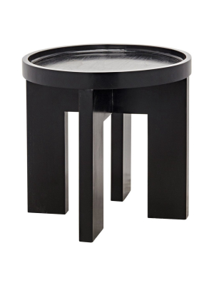 Noir Gavin Side Table - Hand Rubbed Black