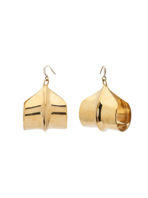 Meridian Earrings - Large Brass