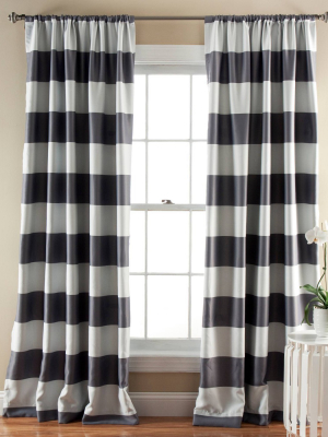 52"x84" Set Of 2 Striped Room Darkening Window Curtain Panels - Lush Décor