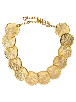 Satin Gold Coin Bib Necklace