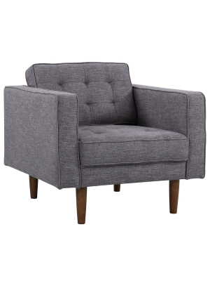 Element Mid-century Modern Chair In Dark Gray Linen And Walnut Legs - Armen Living