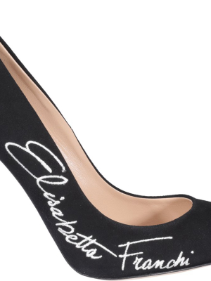 Elisabetta Franchi Signature Logo Embroidered Pumps