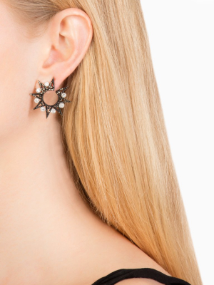 Star Spike Earrings - Diamond