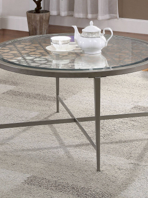 Harding X - Shaped Base Coffee Table Silver - Mibasics