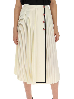 Gucci Pleated Contrast Trim Skirt