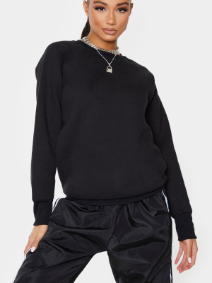 Black Basic Crew Neck Sweater