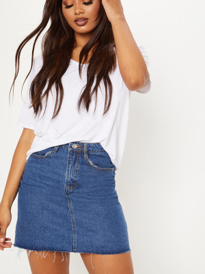 Tall Mid Wash High Waisted Denim Skirt