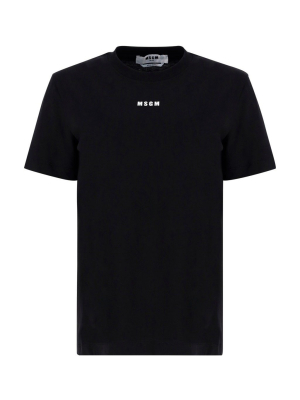 Msgm Logo Printed Crewneck T-shirt