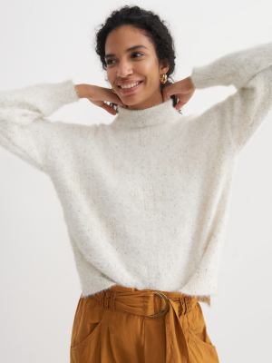 Taya Speckled Mock Neck Sweater