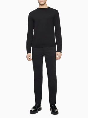 Merino Wool Solid Crewneck Sweater